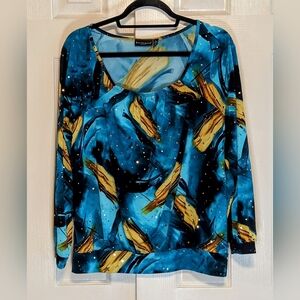 5/$25 Bay Studio Career Blouse with Gold Sparkles